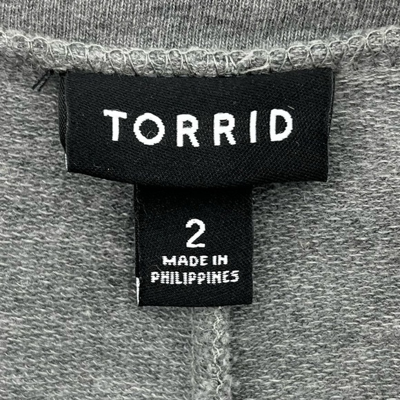 Torrid Gray French Terry Knit Lace-Up Sleeve Sweatshirt Dress 2X - Picture 10 of 13